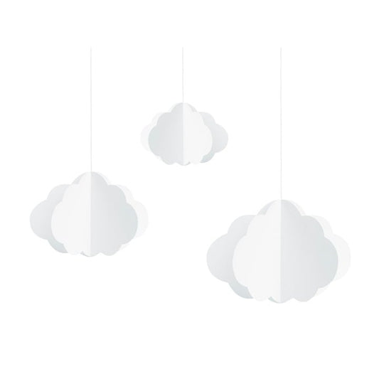Set 3 Ghirlande Norisori, Alb, 17 - 28 cm