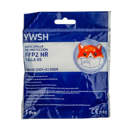 Set 30 bucati Masca de protectie faciala pentru copii, Klevo®️, de unica folosinta, FFP2 CE 2163, 5 straturi, nesterila, ambalaj individual, Copii, Alb