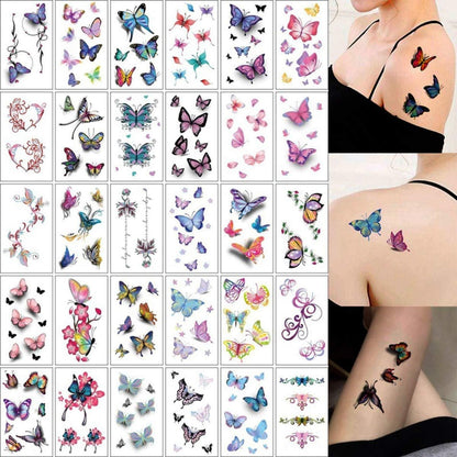 Set 30 Tatuaje Temporare, Klevo, pe Baza de Apa, Model 2, Multicolor