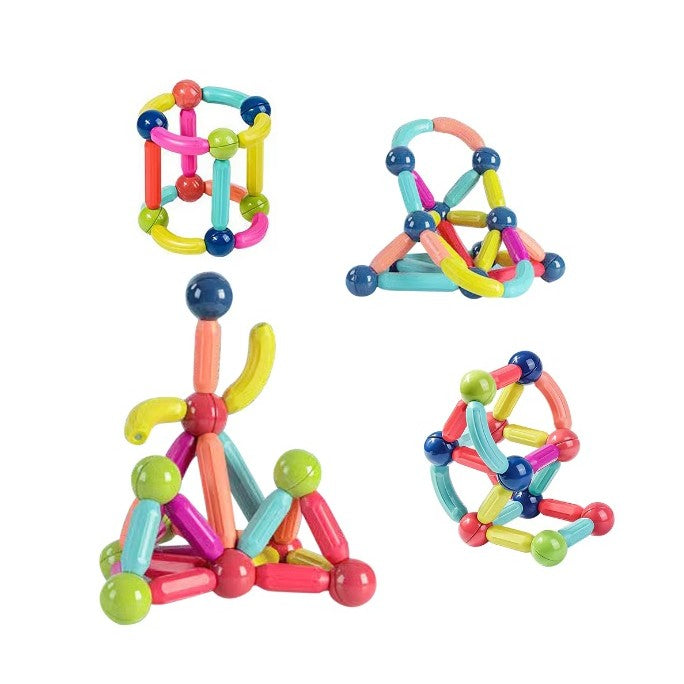 Set 36 de Piese Magnetice de Constructie, Klevo, Puzzle, Forme, 3 Ani, ABS, Magnet, 18x6x16 cm, Multicolor