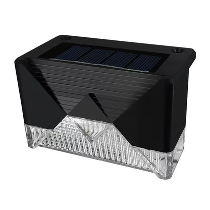 Set 4 Aplice Solare, Klevo, Lumina LED-uri, IP65, din ABS+PC, 8-10 h Iluminare, Baterie 1.2 V 600 mAh, Montare pe Trepte/Borduri, Lumina Alb Cald, 7.9 x 5 cm, Negru
