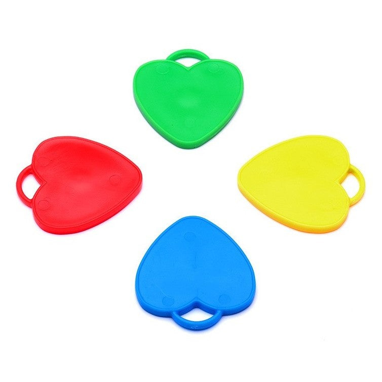 Set 4 Greutati pentru Baloanele cu Heliu, Klevo, 32 grame, 8 grame Fiecare, Plastic, Forma Inima, Multicolor