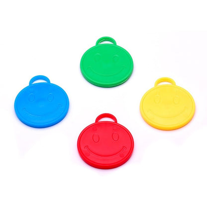 Set 4 Greutati pentru Baloanele cu Heliu, Klevo, 32 grame, 8 grame Fiecare, Plastic, Forma Smiley Face, Multicolor