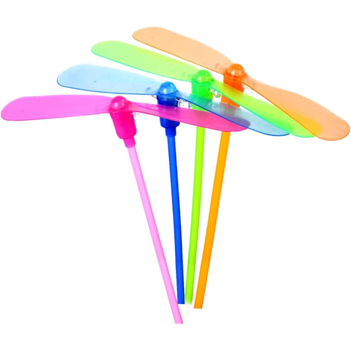 Set 4 Jucarii Libelula Zburatoare, Distractive pentru Copii, Klevo, Aruncatoare Manuale din Plastic, cu Lumini, Multicolor