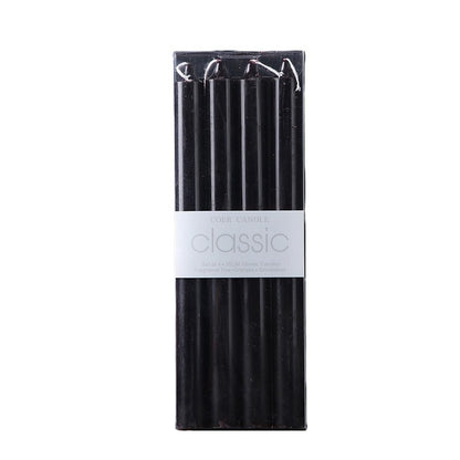 Set 4 Lumanari, Klevo, pentru Suport de Masa, Fara Miros si Fum, din Parafina, 2.2 x 25 cm, Negru