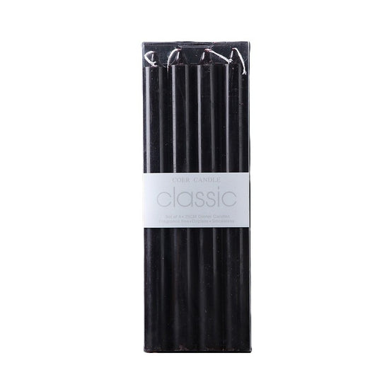 Set 4 Lumanari, Klevo, pentru Suport de Masa, Fara Miros si Fum, din Parafina, 2.2 x 25 cm, Negru