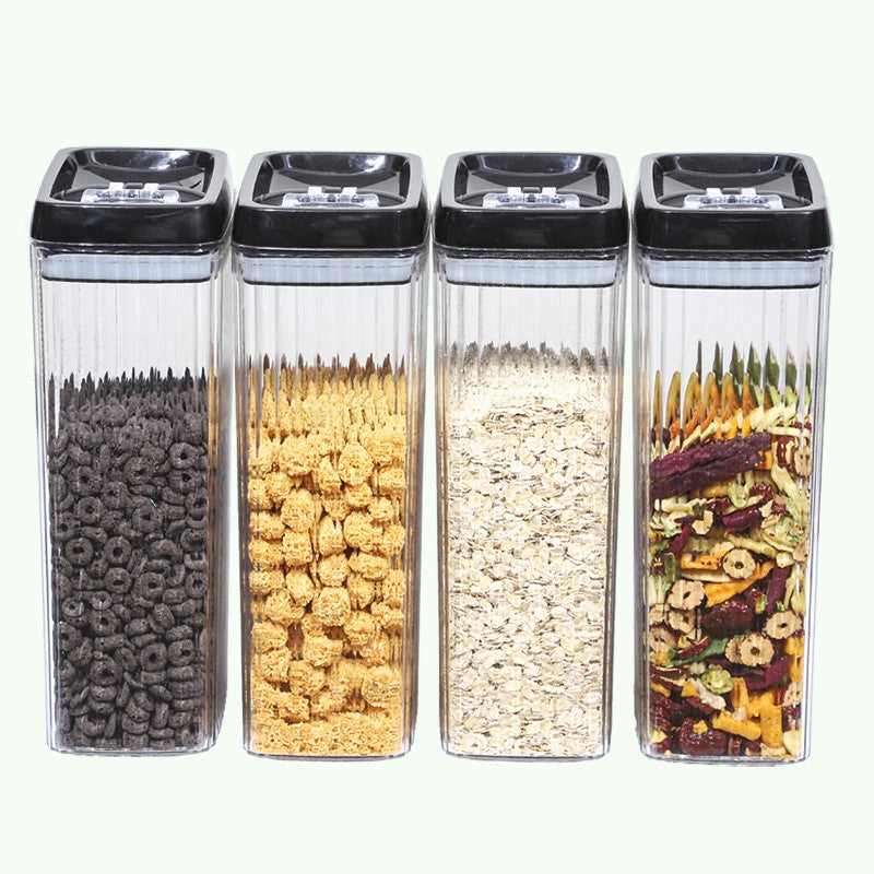 Set 4 Recipiente din Plastic, Klevo, pentru Alimente/Obiecte, Inchidere Ermetica, Textura Ondulata, 4 x 3.3 l, Transparent