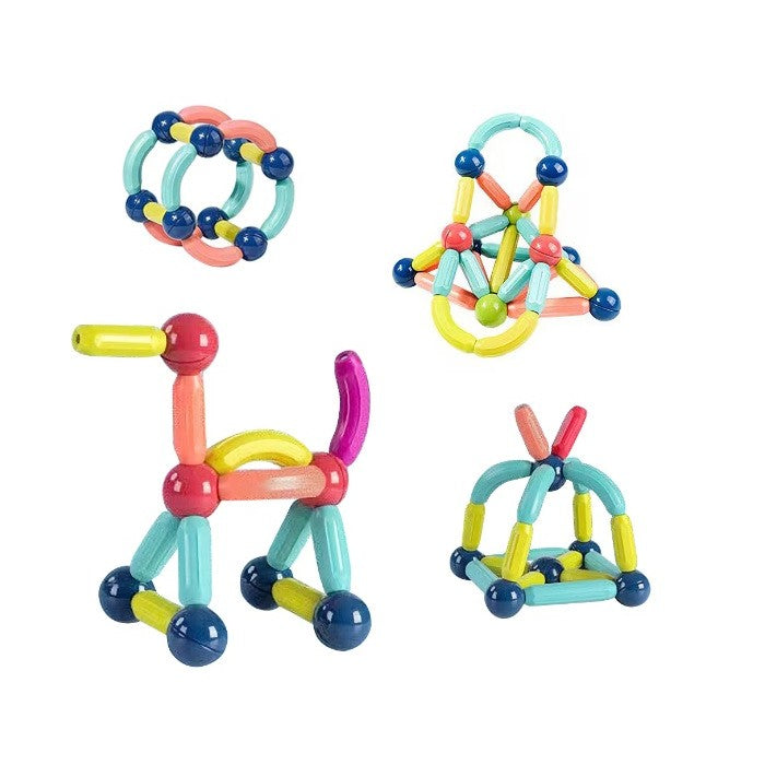 Set 42 de Piese Magnetice de Constructie, Klevo, Puzzle, Forme, 3 Ani, ABS, Magnet, 20x6.5x18 cm, Multicolor