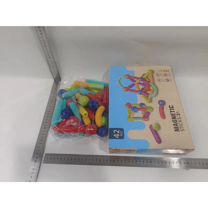 Set 36 piese magnetice de constructie, Klevo, Forme geometrice, Multicolor