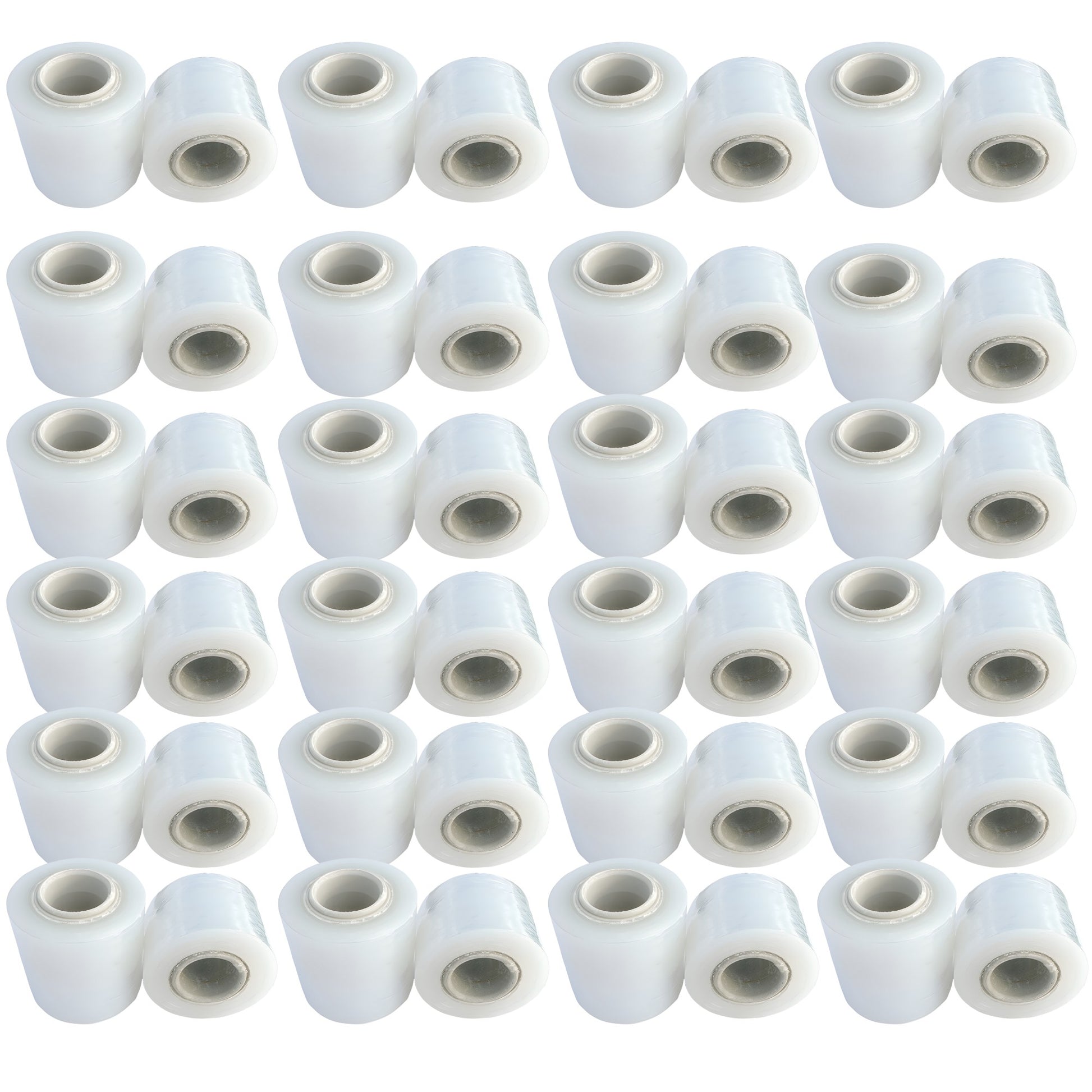 Set 48 Mini Role Folie Stretch Manual, 12.5 cm, 0.38 kg, pentru Ambalat si Impachetat, Transparent