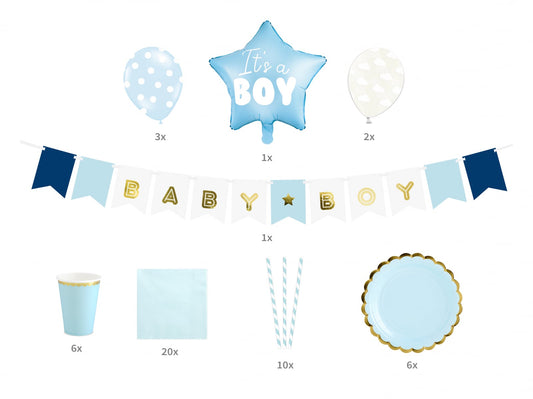 Set 49 buc decorațiuni petrecere - It's A Boy