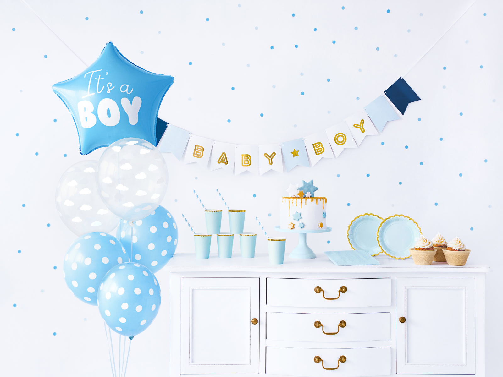 Set 49 buc decorațiuni petrecere - It's A Boy
