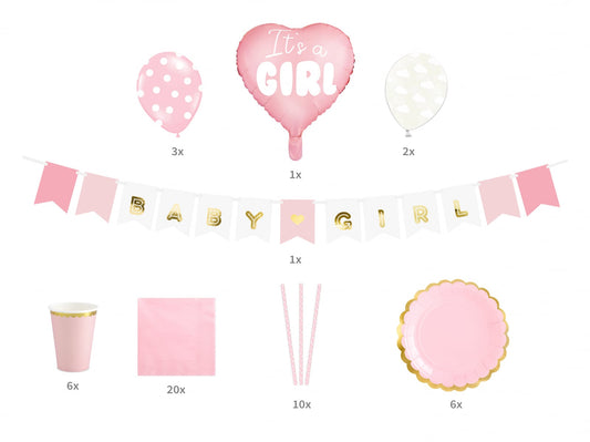Set 49 buc decorațiuni petrecere - It's a Girl
