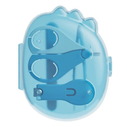 Set 4in1 de Ingrijire Unghii pentru Bebelusi, Klevo, Cutie de Depozitare Dinozaur Transparent, 0-6 Ani, 11.5 x 9 x 3 cm, Albastru