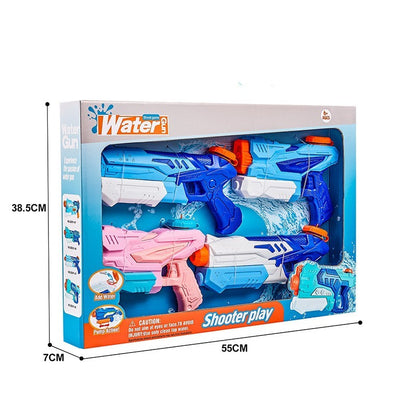 Set 4x Pistol cu Apa pentru Copii, Klevo, 6ani+, Albastru+Roz, 300 ML