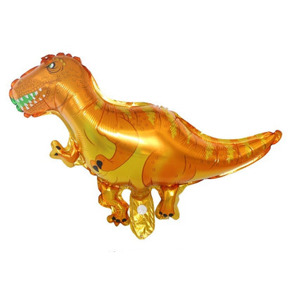 Set 5 Baloane Folie Metalizata, Klevo, Figurine Dinozauri, 30 cm, Ambalaj Individual, Pai inclus, Umflare cu Aer sau Heliu, Multicolor