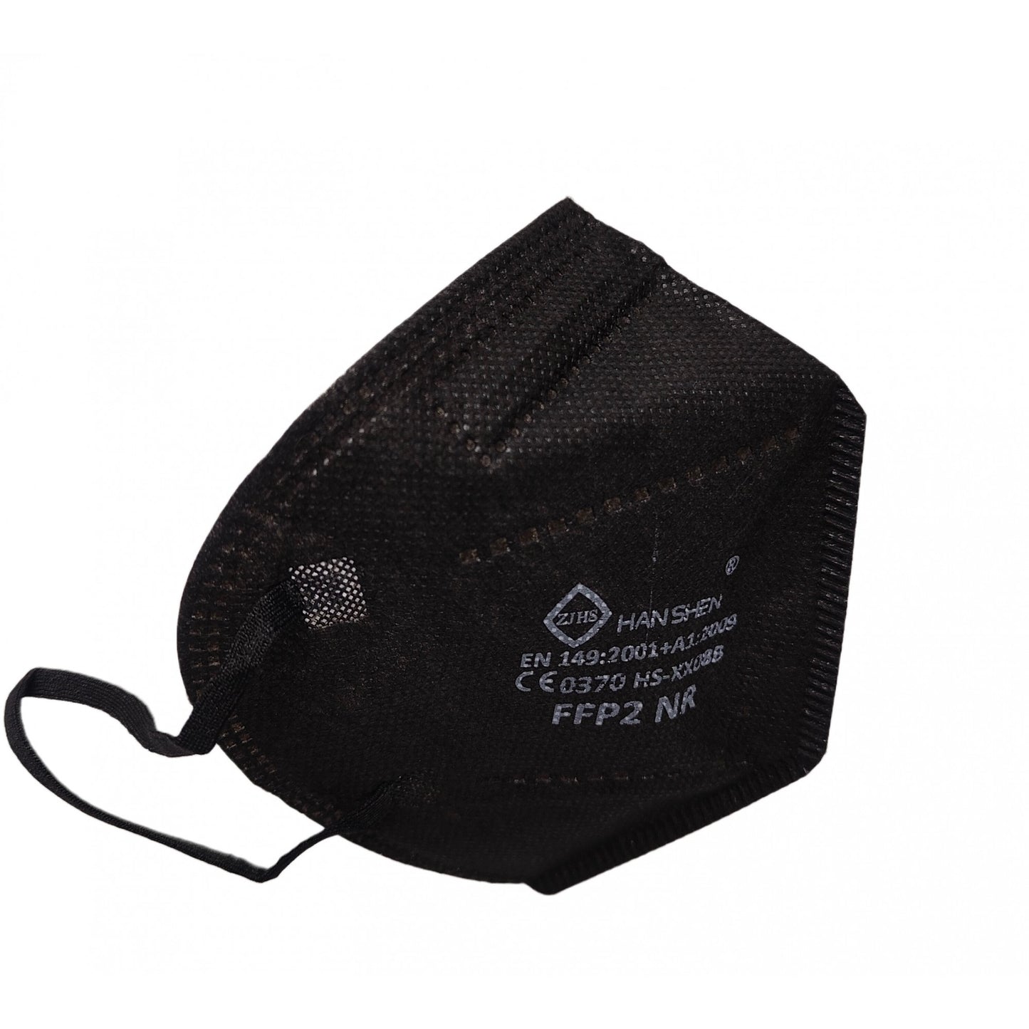 Set 5 bucati Masca de protectie faciala, Klevo, de unica folosinta pentru adulti, FFP2, KN95 CE 0370, 5 straturi, nesterila, ambalaj individual, Negru