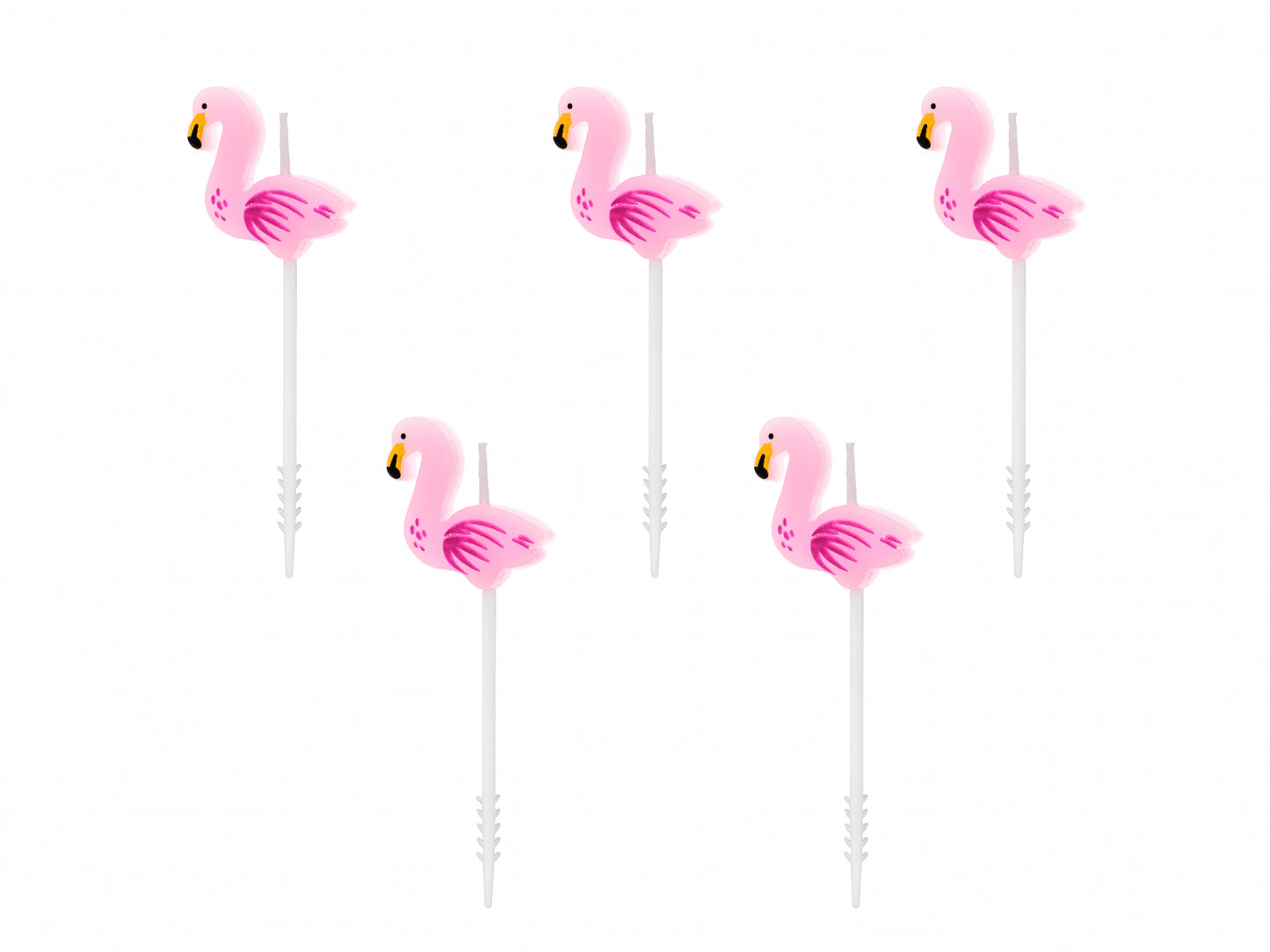Set 5 Lumânări tort Flamingo, 3cm