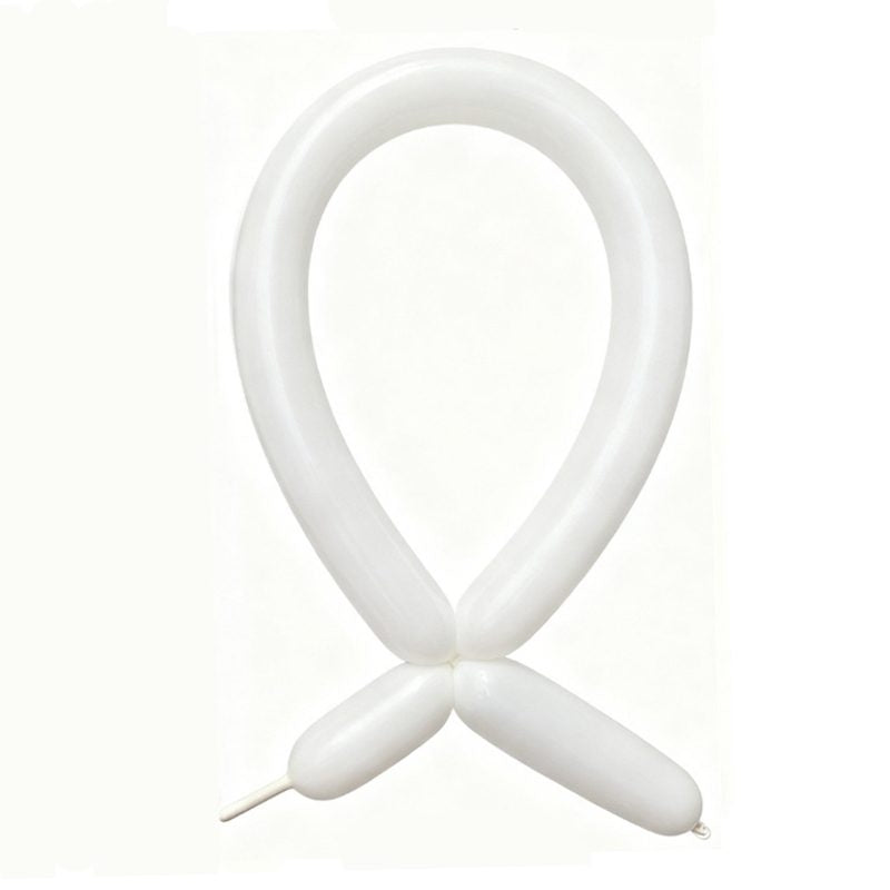 Baloane de Modelaj, Klevo, Set 50 bucati, Model Standard, din Latex, 30 x 1.5 cm, 1.8 g per unitate, pana la 150 cm, Alb