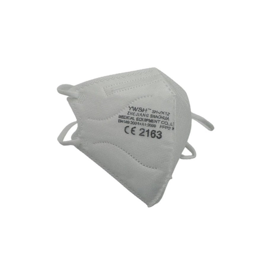 Set 50 bucati Masca de protectie faciala pentru copii, Klevo®️, de unica folosinta, FFP2 CE 2163, 5 straturi, nesterila, ambalaj individual, Copii, Alb