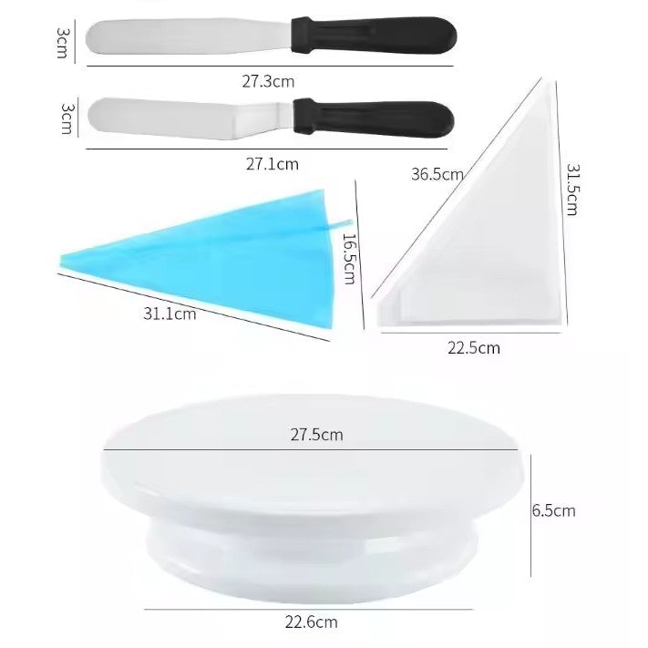 Set 55 Piese Ustensile pentru Ornare Prajituri, Klevo, din Plastic si Otel Inoxidabil, Multicolor