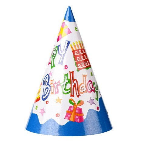 Set 6 Coifuri, Klevo, Petrecere Copii, din Carton, 20 x 13.5 cm, Model 1 Happy Birthday, Multicolor