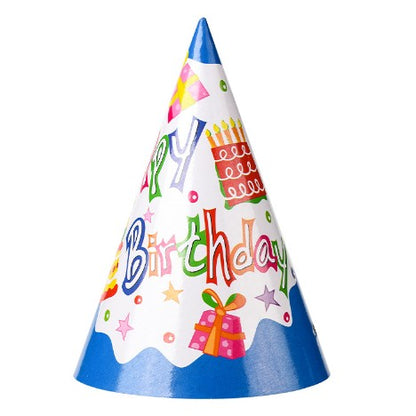 Set 6 Coifuri, Klevo, Petrecere Copii, din Carton, 20 x 13.5 cm, Model 1 Happy Birthday, Multicolor