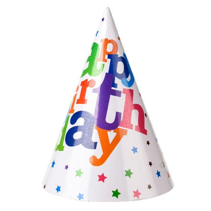 Set 6 Coifuri, Klevo, Petrecere Copii, din Carton, 20 x 13.5 cm, Model 2 Happy Birthday, Multicolor