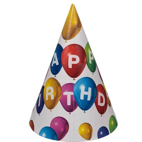 Set 6 Coifuri, Klevo, Petrecere Copii, din Carton, 20 x 13.5 cm, Model 6 Happy Birthday, Multicolor