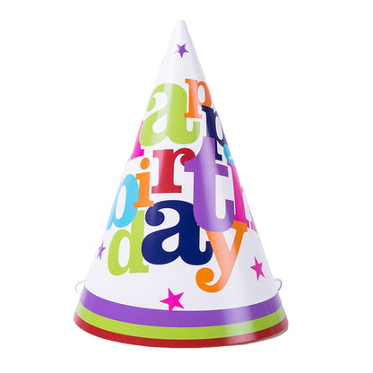 Set 6 Coifuri Happy Birthday, Klevo, pentru Petrecere, Tematica Aniversare, 19x15 cm, Multicolor