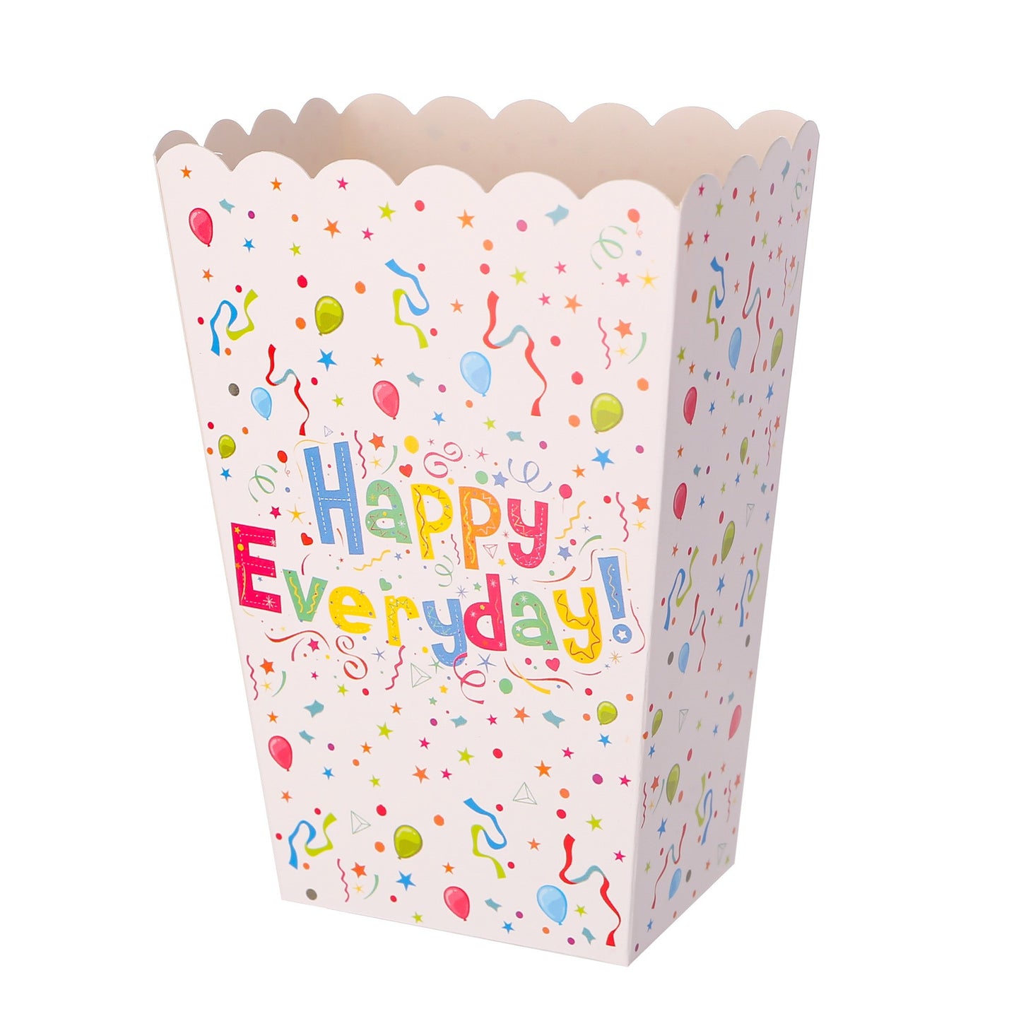 Set 6 Cutii de PopCorn, Klevo, Model Happy Everyday, 17 x 15 cm, Multicolor