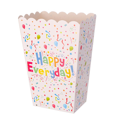 Set 6 Cutii de PopCorn, Klevo, Model Happy Everyday, 17 x 15 cm, Multicolor