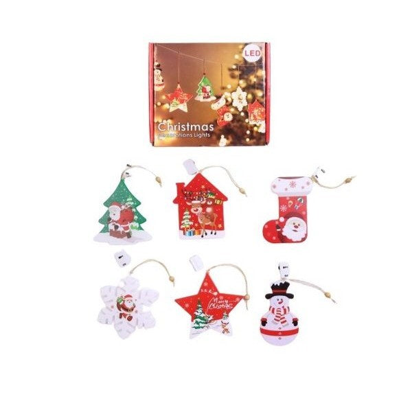 Set 6 decoratiuni de Craciun luminoase, Klevo