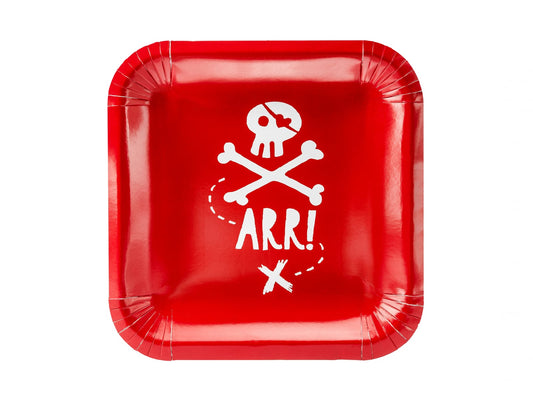Set 6 Farfurii Rosii cu Pirati 20 cm