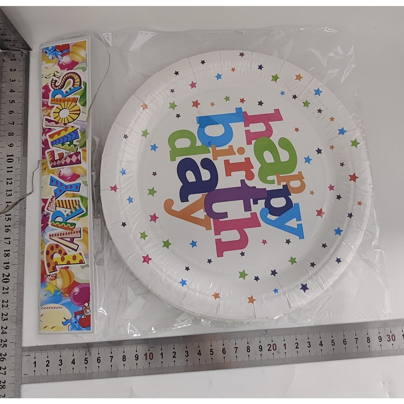 Set 6 Farfurii de Unica Folosinta, Klevo, Colectia Happy Birthday, 23 cm, din Carton Laminat, Multicolor