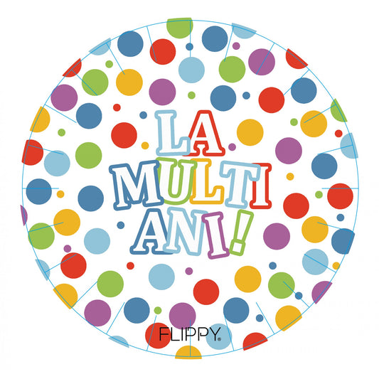 Set 6 Farfurii de Unica Folosinta, Klevo, Colectia LA MULTI ANI , 30 cm, din Carton Laminat, Multicolor