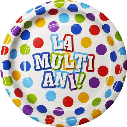 Set 6 Farfurii de Unica Folosinta, Klevo, Colectia LA MULTI ANI , 30 cm, din Carton Laminat, Multicolor