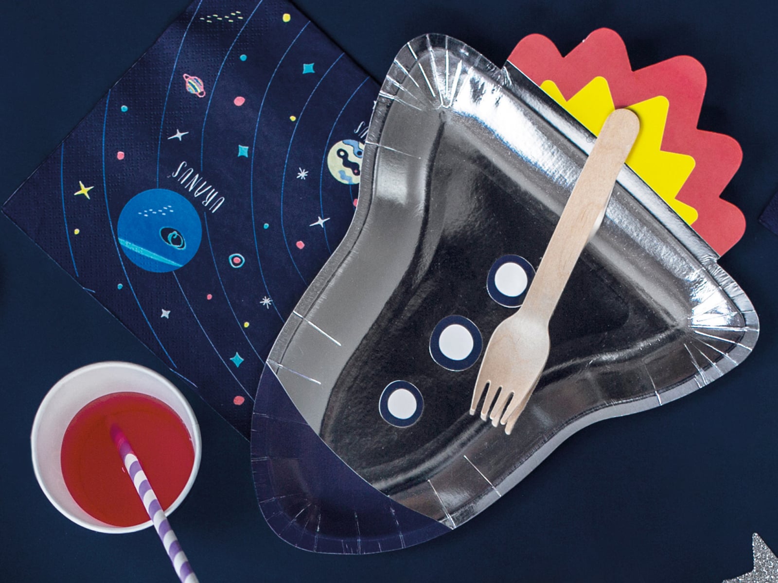 Set 6 Farfurii Space Party - Racheta 23 cm