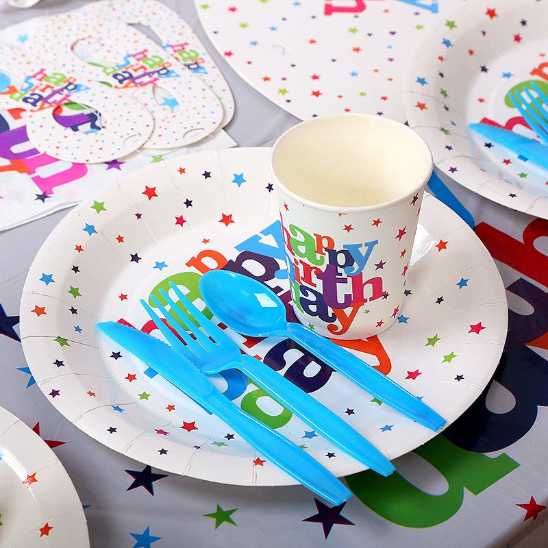 Set 6 Pahare de Carton, Klevo, Colectia Happy Birthday, 7 x 5 x 8.5 cm, 230 ml, Multicolor