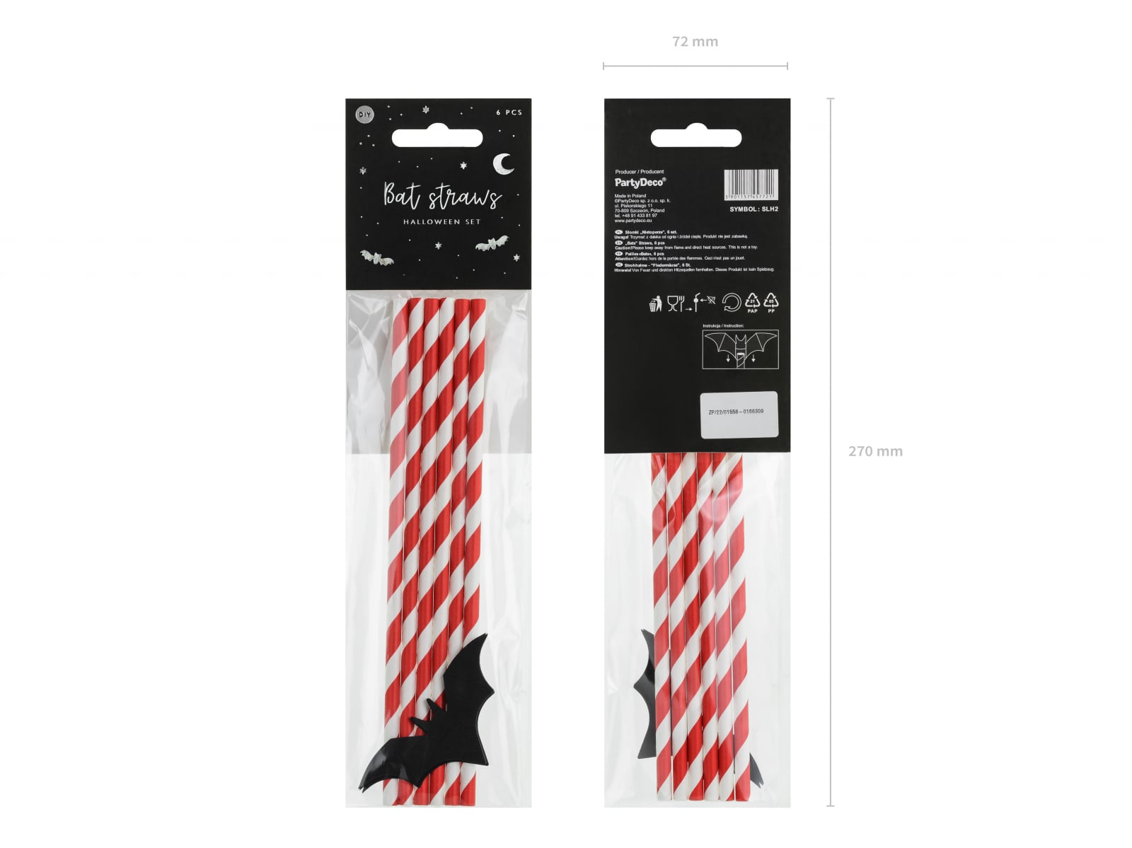 Set 6 paie Bats, 19.5cm