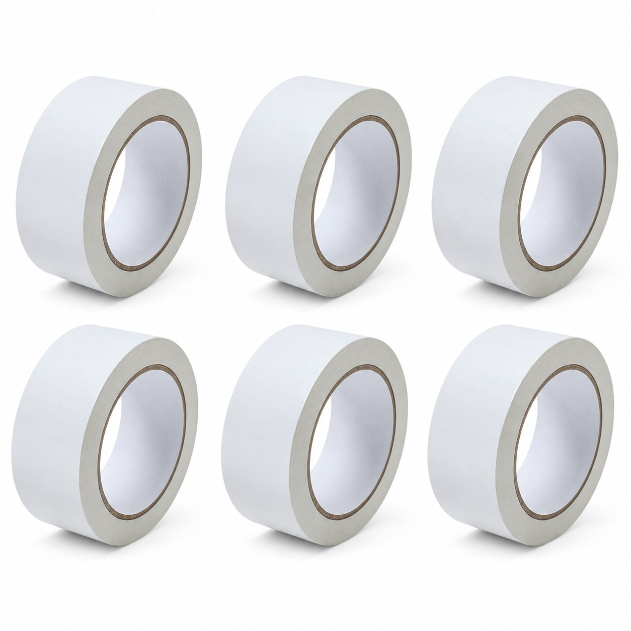 Set 6 Role Banda Adeziva pentru Ambalare si Sigilare Colete, Low Noise, Adeziv Acrilic, Derulare Silentioasa, Aderenta Ridicata, 5 cm x 66 m, Alb