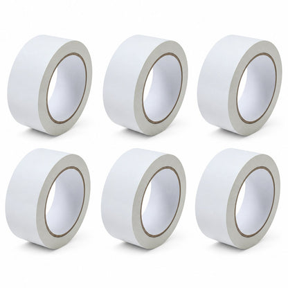 Set 6 Role Banda Adeziva pentru Ambalare si Sigilare Colete, Low Noise, Adeziv Acrilic, Derulare Silentioasa, Aderenta Ridicata, 5 cm x 66 m, Alb