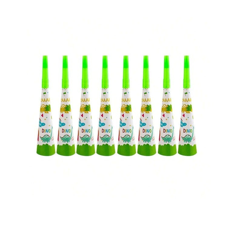 Set 6 Suflatori, Klevo, Colectia Dino Park, 20 x 5 cm, din Carton, Multicolor