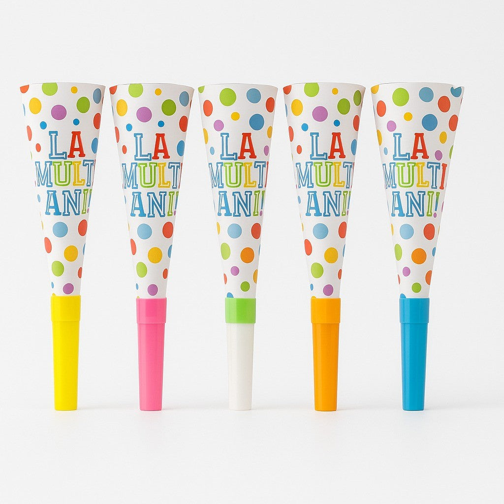 Set 6 Suflatori, Klevo, Colectia  LA MULTI ANI, 20 cm, din Carton, Multicolor