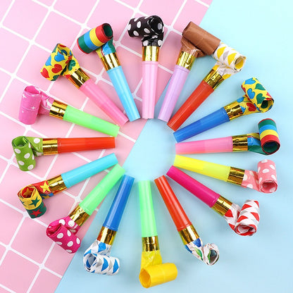 Set 6 Suflatori, Klevo, pentru Petrecere, Tematica Aniversare, 8 cm, Multicolore cu Imprimeu