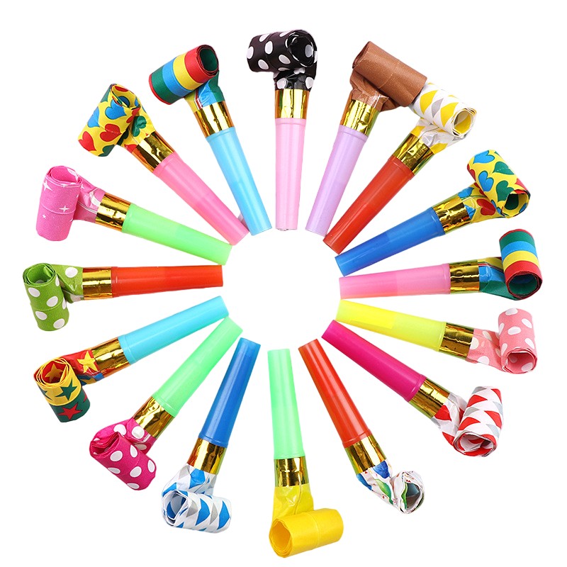 Set 6 Suflatori, Klevo, pentru Petrecere, Tematica Aniversare, 8 cm, Multicolore cu Imprimeu