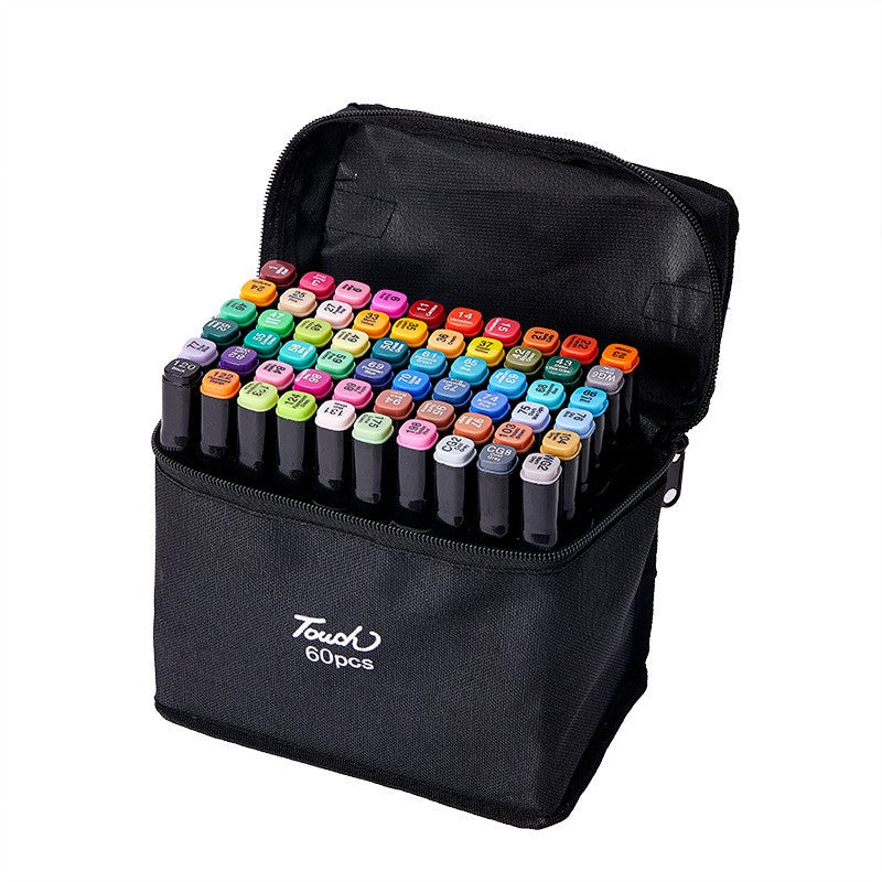 Set 60 Markere, Klevo, cu Alcool, Touch Room, Geanta Inclusa, 2 Varfuri, Multicolor