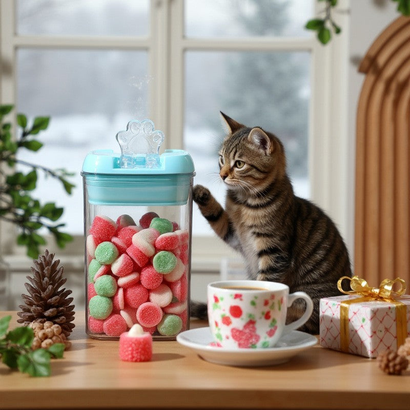 Set 7 Cutii de Depozitare Alimente, Klevo, 2 x 500ml, 2 x 800ml, 2 x 1200ml, 1 x 1900 ml, Capac Albastru, din PP+PET, Inchidere Ermetica, Transparent