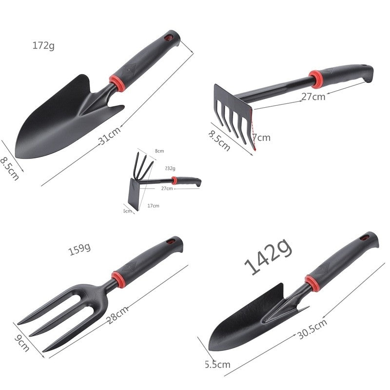 Set 7 Unelte de Gradina Klevo, pentru Plantare Prelucrare Sol si Ingrijire Plante, Material PVC si cardboard, 31.5 x 8 cm, negru