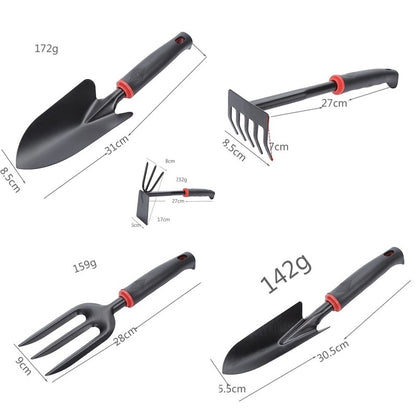 Set 7 Unelte de Gradina Klevo, pentru Plantare Prelucrare Sol si Ingrijire Plante, Material PVC si cardboard, 31.5 x 8 cm, negru